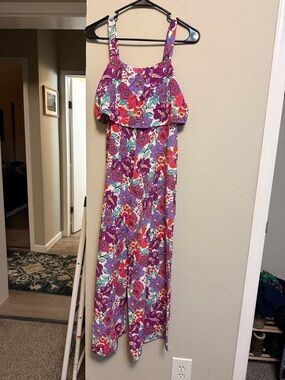Floral Purple Multicolor Sleeveless Jumpsuit